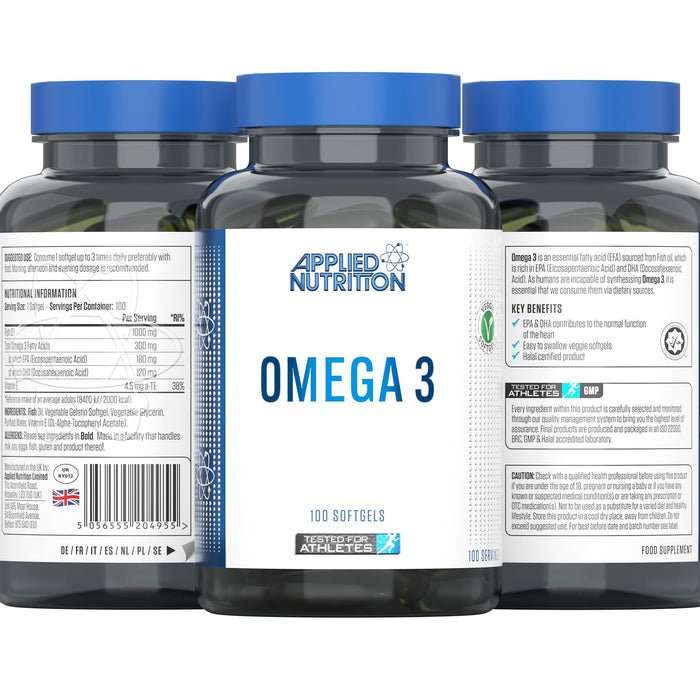 Applied Nutrition Omega 3 Essential Fatty Acids 100 Softgels