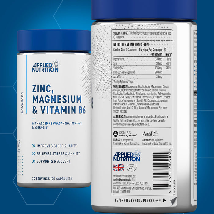 Applied Nutrition Zinc, Magnesium & Vitamin B6 90 Caps