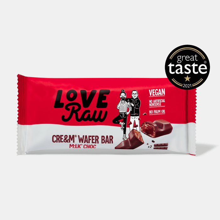 LoveRaw Hazelnut Wafer Vegan Chocolate Bar 12 Bars