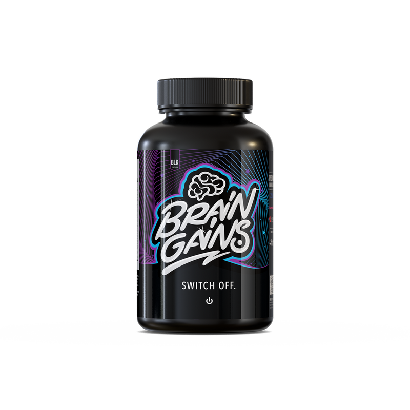 Brain Gains Switch Off Nootropic Sleep Aid Black Edition 90 Caps | Premium Sports Supplements at MYSUPPLEMENTSHOP.co.uk