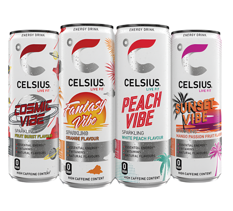 CELSIUS Fantasy Vibe Energy Drink – Zero Sugar, 200mg Caffeine, Refreshing Citrus Flavor