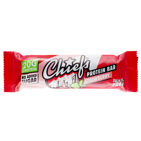 Chiefs Protein Bar 12x55g Strawberry | Premium Health Supplements at MySupplementShop.co.uk