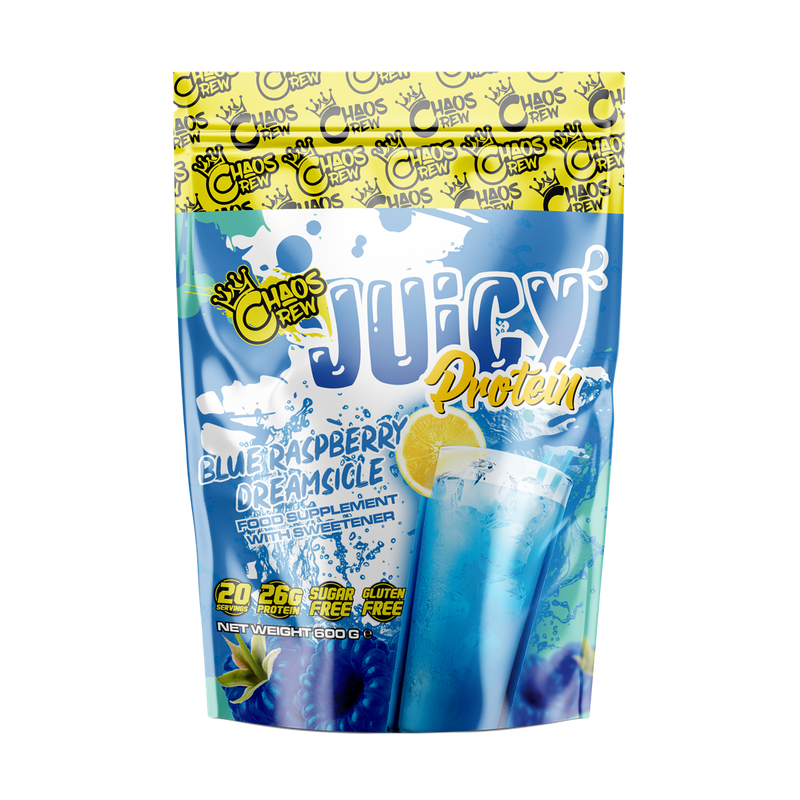 Chaos Crew Juicy Protein 600g Blue Raspberry Dreamsicle - Sports Supplements at MySupplementShop by Chaos Crew