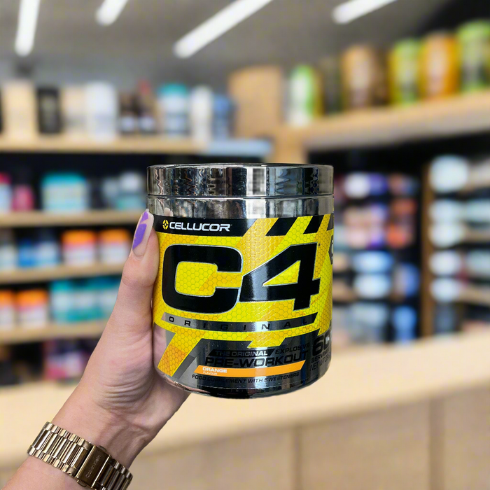 Yellow and black Cellucor C4 Original 60 Servings pre-workout with carnosyn beta alanine