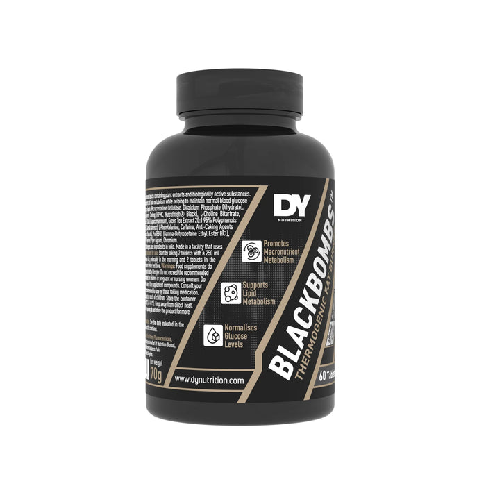 DY Nutrition Black Bombs Fat Burner Supplement 60 Tabs Unflavoured