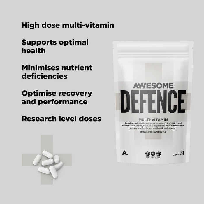 Awesome Supplements Defence 120 Capsules | High dose Multi-Vitamin - Multivitamin Supplement at MySupplementShop by Awesome Supplements