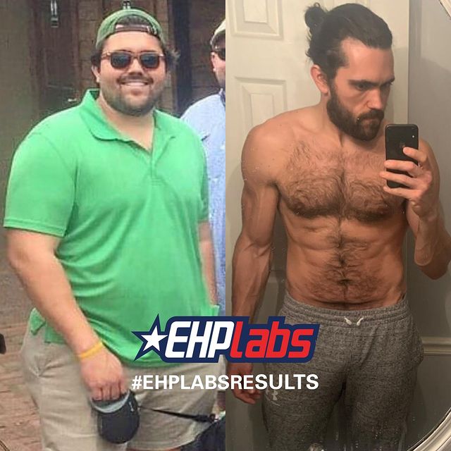 EHP Labs OxyShred Non-Stim fat loss transformation of a man before and after
