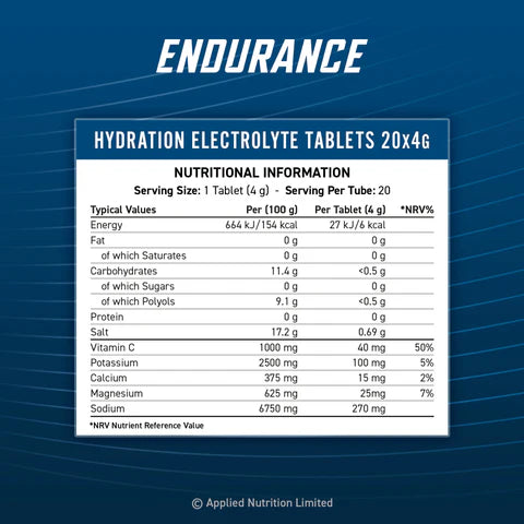 Applied Nutrition Effervescent Electrolyte Tablets 6x20 Tabs