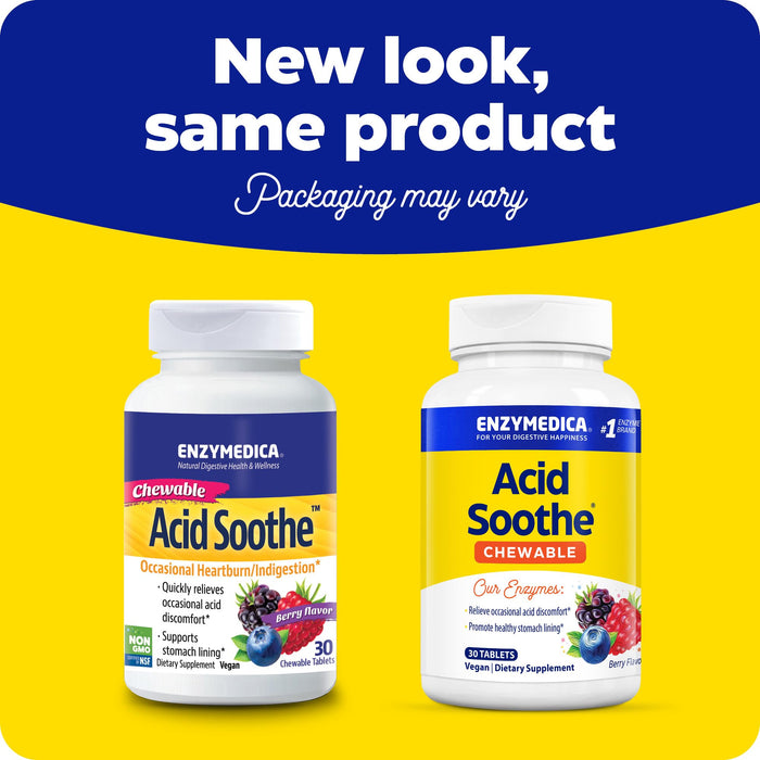 Enzymedica Acid Soothe, Beere, 30 Chewables