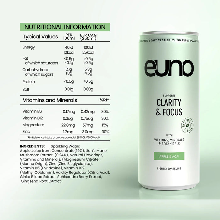 Euno Clarity & Focus Nootropics Drink 12x265g