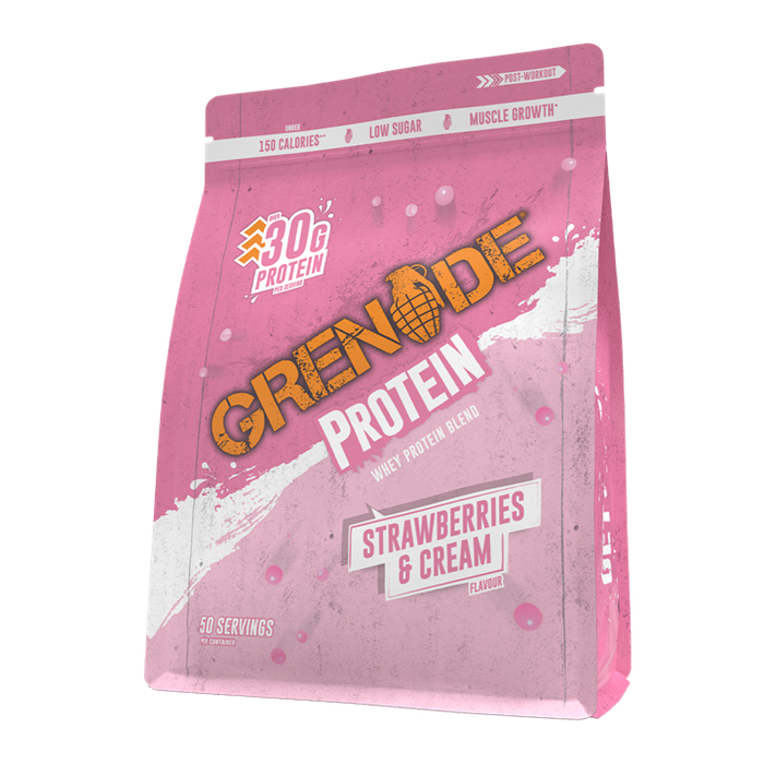 Grenade Protein 2kg - Premium Whey Blend with Iconic Flavours - Strawberries and Cream - Protein Powder at MySupplementShop by Grenade