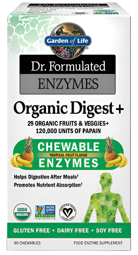 Garden of Life Dr. Formulated Organic Digest+, Tropical Fruit - 90 chewables