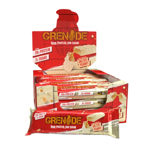 Grenade Protein Bar - 12x60g / White Chocolate Salted Peanut - Protein Bars