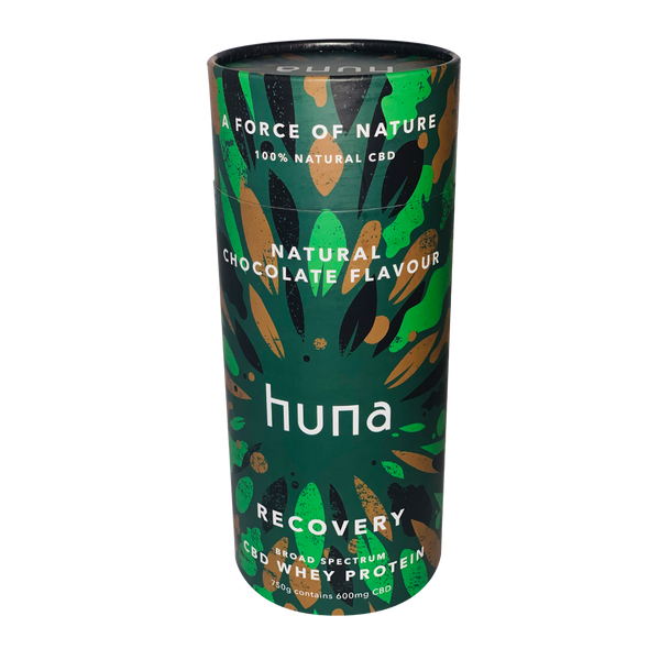 Huna Recovery Broad Spectrum CBD Whey Protein 750g Natural Chocolate | Premium Sports Supplements at MYSUPPLEMENTSHOP.co.uk