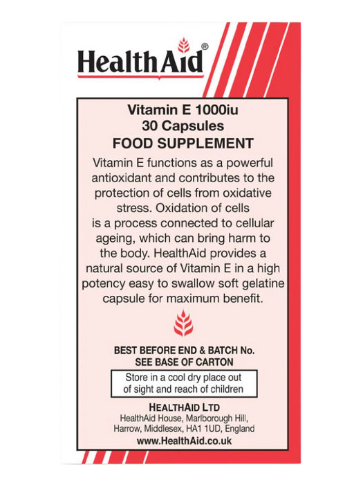 Healthaid Vitamin E 30 Capsules