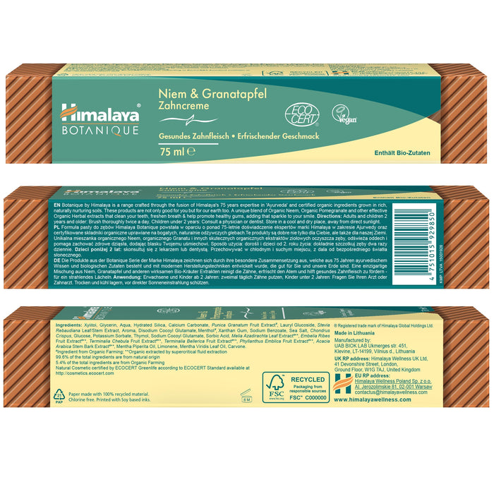 Himalaya Neem & Pomegranate Toothpaste - 75 ml.