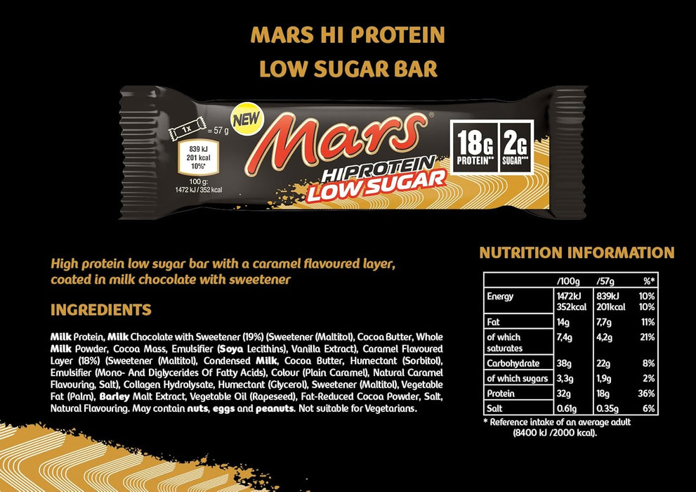 Mars Hi Protein Low Sugar Bar 57g (Single Bar)
