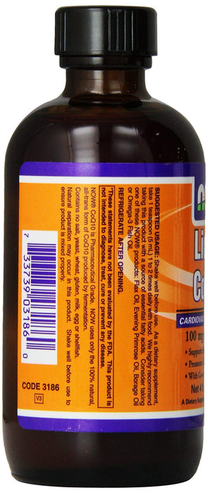 NOW Foods CoQ10 Liquid - 118 ml. - Health and Wellbeing at MySupplementShop by NOW Foods