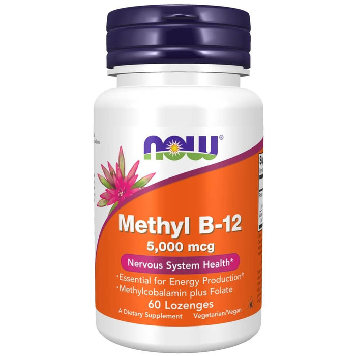 NOW Foods Methyl B-12 (Methylcobalamin) 5,000 mcg 60 Lozenges - Vitamins & Minerals at MySupplementShop by NOW Foods