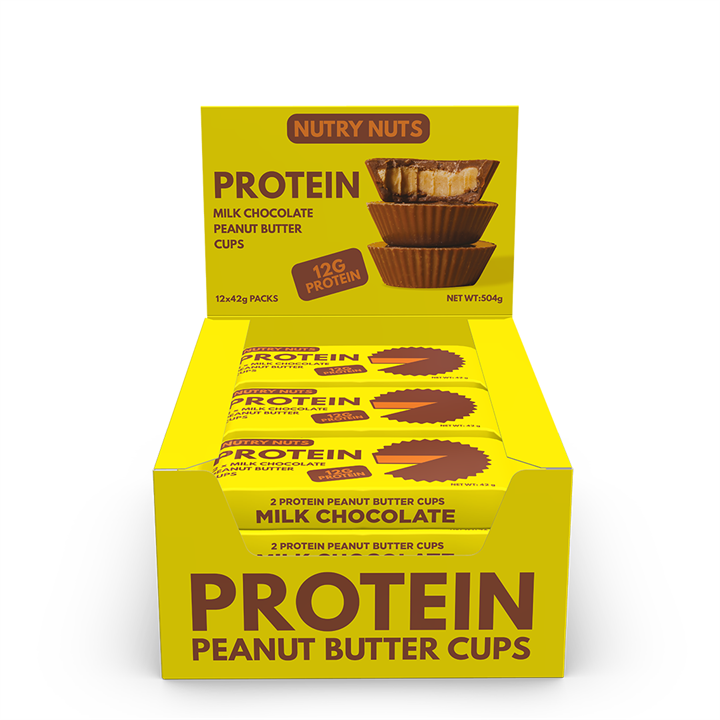 Nutry Nuts Peanut Butter Cups 12x42g Original Milk Chocolate