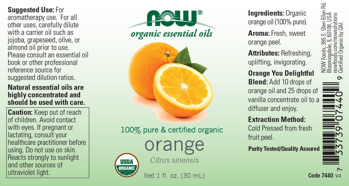 Now Foods ORGANIC ORANGE OIL   1 OZ