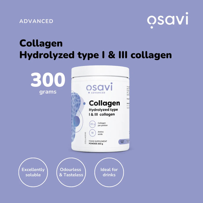 Osavi Collagen Hydrolyzed, Type I & III - 300g