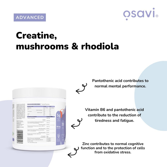 Osavi Creatine, Mushrooms & Rhodiola 300g