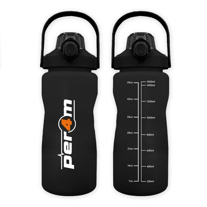 PER4M 1.5L Hydration Jug Bottle with Straw & Leakproof Flip Cap Matte Finish