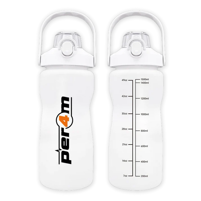 PER4M 1.5L Hydration Jug Bottle with Straw & Leakproof Flip Cap Matte Finish