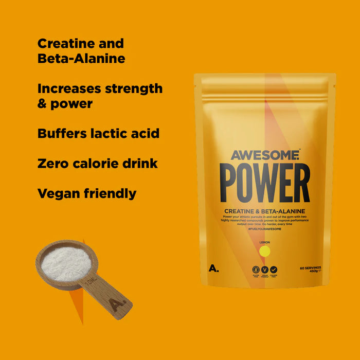 Awesome Supplements Power 450g | Creatine and Beta-Alanine - Creatine Supplement at MySupplementShop by Awesome Supplements