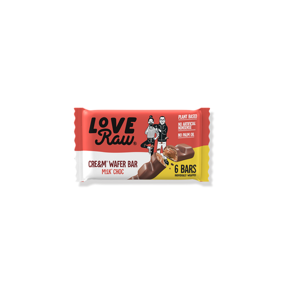 LoveRaw Choc Cre&m® Wafer Bar Multipack 129g Milk Choc | Premium Vegan Products at MySupplementShop.co.uk