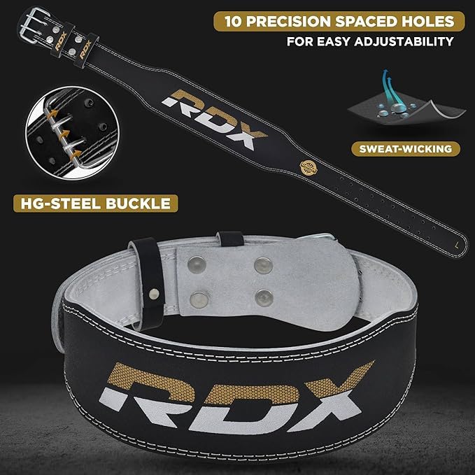 RDX Belt 4" Leather Black/Gold