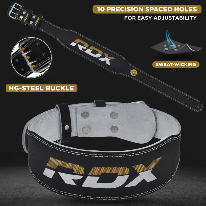RDX Belt 4" Leather Black/Gold