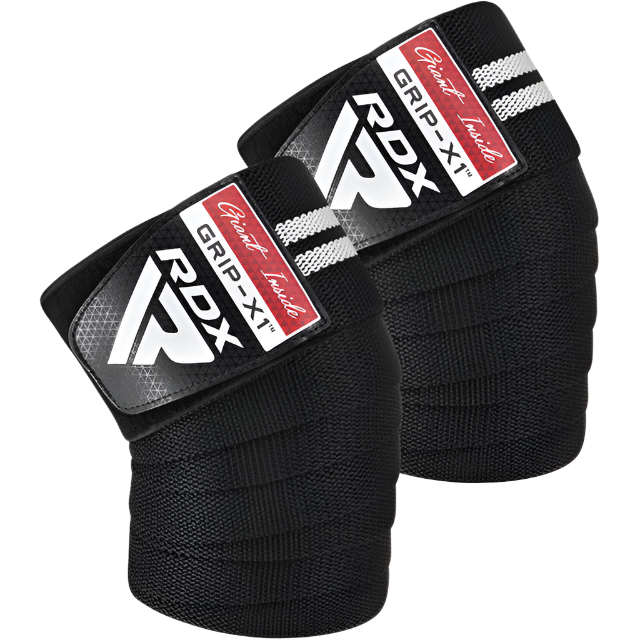RDX Gym Knee Wraps Plus White/Black