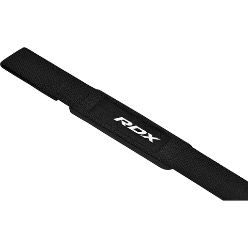 Black RDX Gym Single Strap Plus wrist straps with wicking properties for rdx training weight