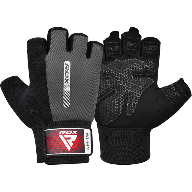 RDX Gym Weight Lifting Gloves W1 Half Grey