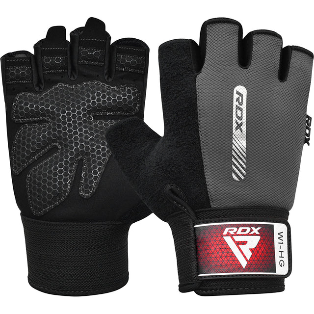 RDX Gym Weight Lifting Gloves W1 Half Grey