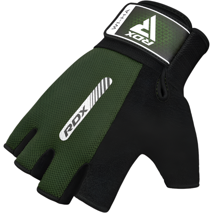 RDX Gym Weight Lifting Gloves W1 Half Plus Army Green