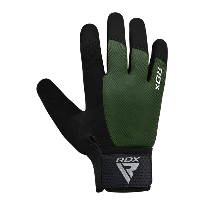 RDX Gym Weight Lifting Gloves W1 Plus Full Army Green