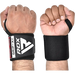 Black RDX Gym Wrist Wraps W3 with white RDX logo and extended length for support