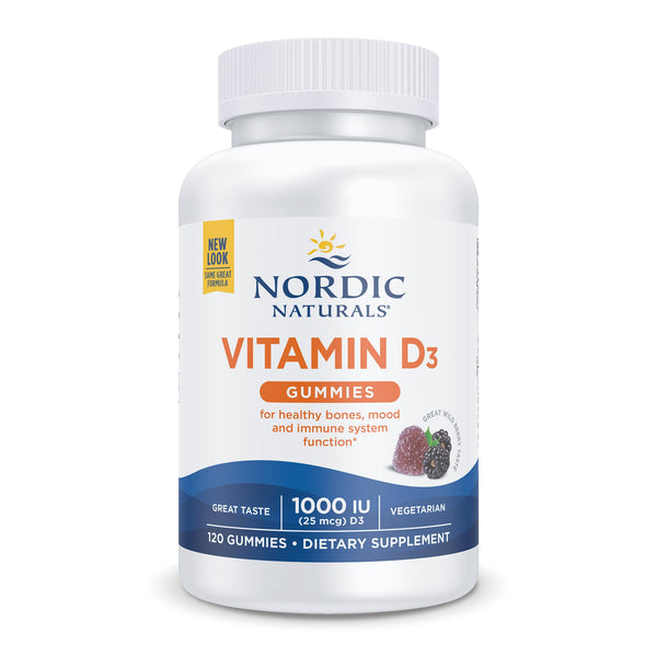 Nordic Naturals Vitamin D3 Gummies, 1000 IU Wild Berry - 120 gummies | High-Quality Sports Supplements | MySupplementShop.co.uk