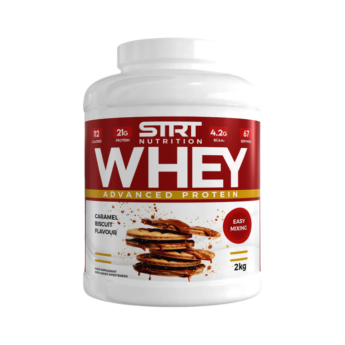 STRT Nutrition Whey Protein 2kg – 21g Protein, 67 Servings, Multiple Flavours