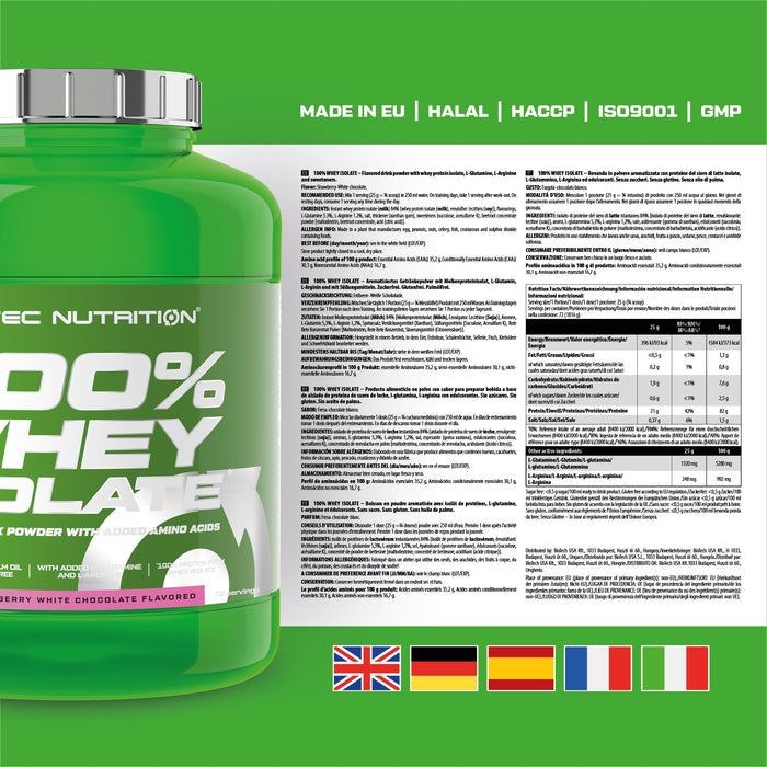 SciTec 100% Whey Isolate 1816g