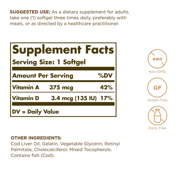 Solgar Cod Liver Oil 250 SGL