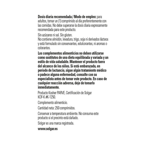 Solgar Folic Acid 400mcg 36x250 TAB