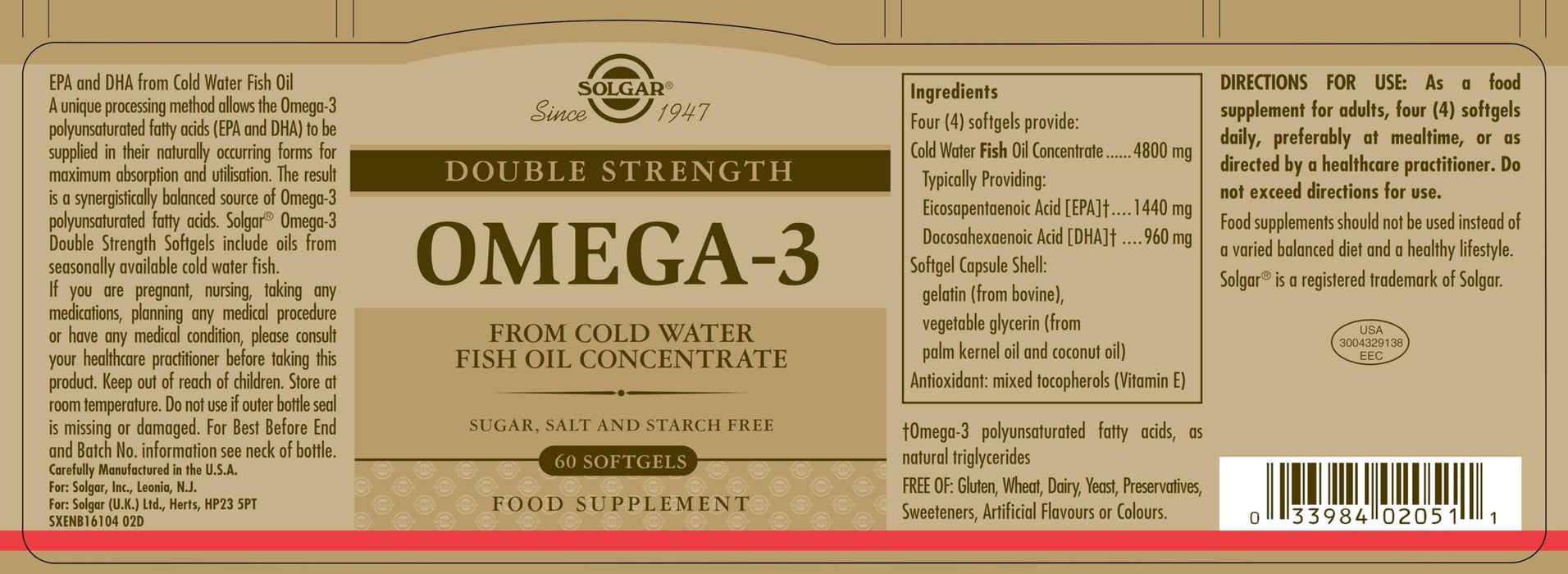 Solgar Omega-3 2X 700mg 23x60 SGL