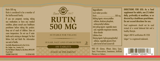 Solgar Rutin 500mg 25x100 TAB