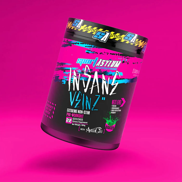 Sport Asylum Insane Veinz - 484g / Jelly Babies - Pre-Workout Powder