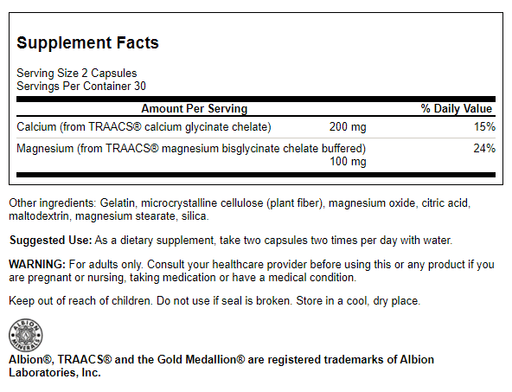Swanson Albion Calcium & Magnesium 60 Capsules - Vitamins & Minerals at MySupplementShop by Swanson