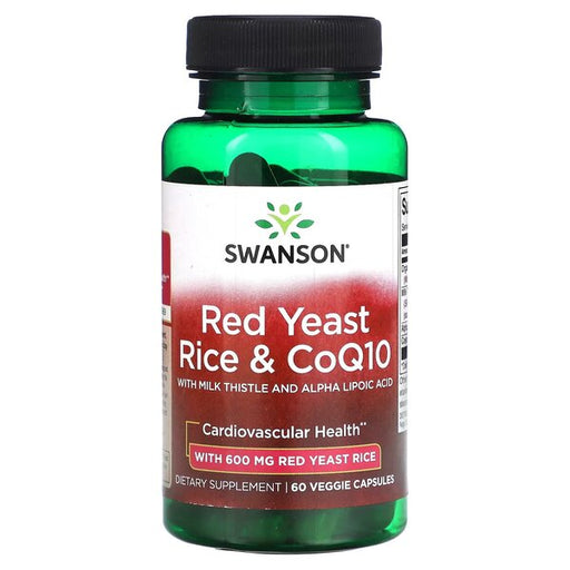 Swanson Red Yeast Rice & CoQ10 - 60 vcaps - Health and Wellbeing at MySupplementShop by Swanson